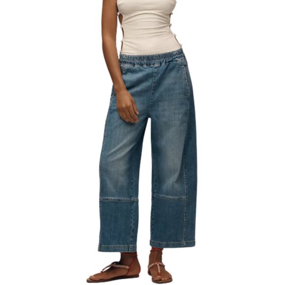 Pilcro Denim - Anthropologie Pilcro Izzie Relaxed Pull-On Barrel High Waist Jeans Size Medium